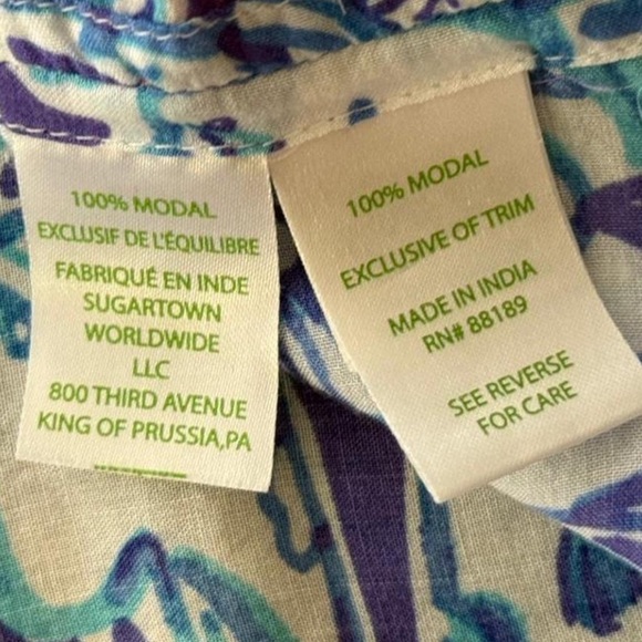 Lilly Pulitzer Sydney Caftan Top - Uptown Trunk Elephant Print - Size S/M - Picture 6 of 7